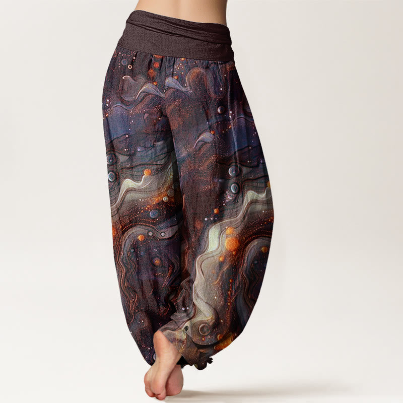 Buddha Stonesオーシャンゴールド スター柄 レディース 伸縮性ウエスト ハーレムパンツ - image 6