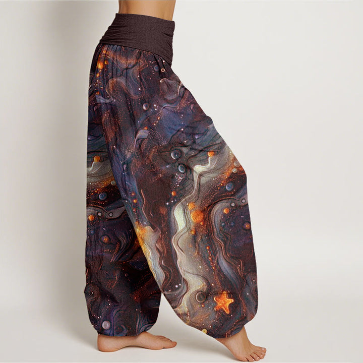 Buddha Stonesオーシャンゴールド スター柄 レディース 伸縮性ウエスト ハーレムパンツ - image 7