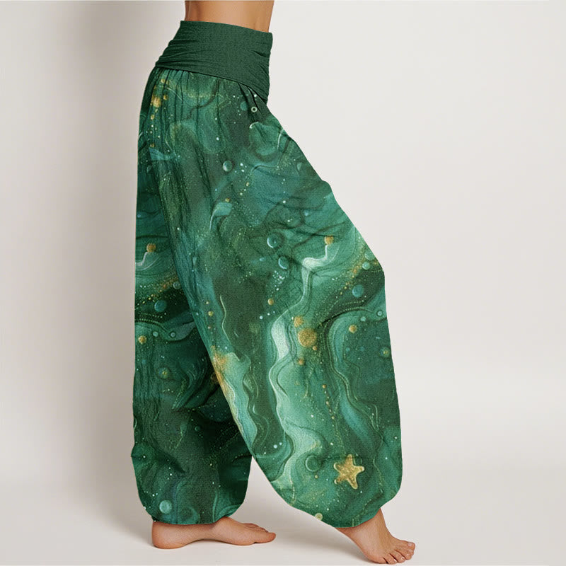 Buddha Stonesオーシャンゴールド スター柄 レディース 伸縮性ウエスト ハーレムパンツ - image 10