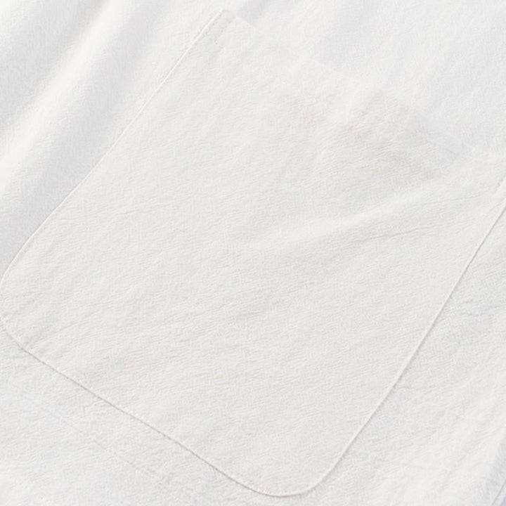 Buddha Stonesカジュアル 2点セット 純色 ハーフボタンデザイン シャツ ドローストリングパンツ メンズ コットンリネン 瞑想用クロスセット ポケット付き - image 4