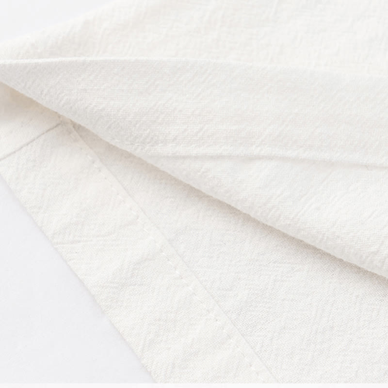 Buddha Stonesカジュアル 2点セット 純色 ハーフボタンデザイン シャツ ドローストリングパンツ メンズ コットンリネン 瞑想用クロスセット ポケット付き - image 10