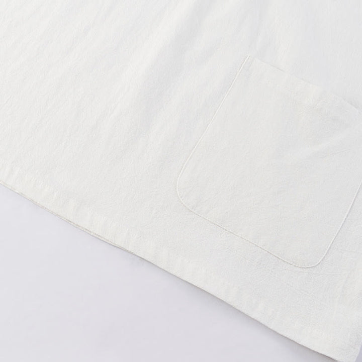 Buddha Stonesカジュアル 2点セット 純色 ハーフボタンデザイン シャツ ドローストリングパンツ メンズ コットンリネン 瞑想用クロスセット ポケット付き - image 9