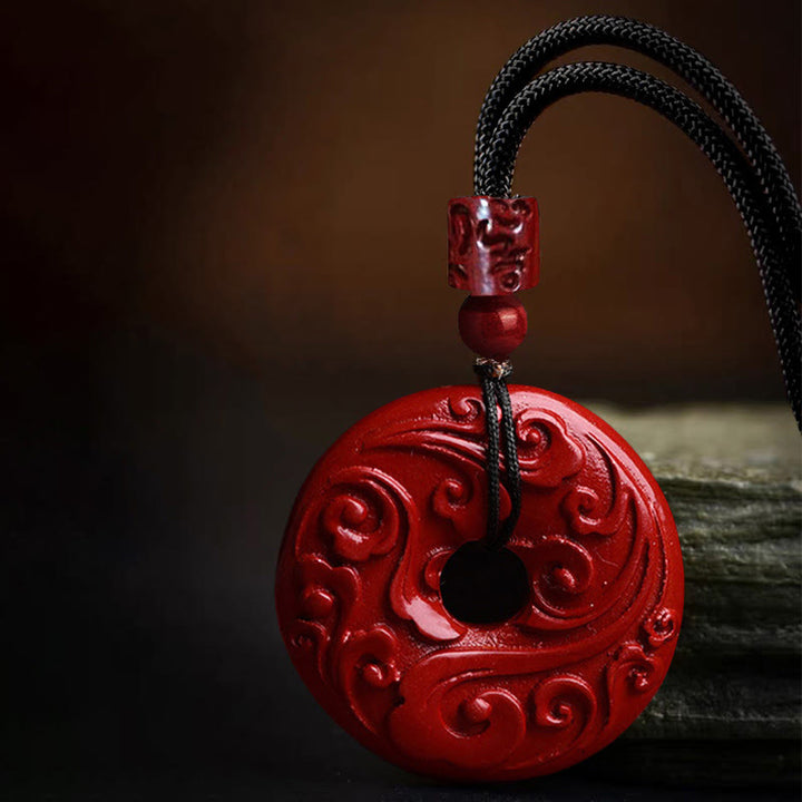 Buddha Stones天然辰砂 蓮平和のお守りチャーム祝福ネックレス ストリングペンダント - image 8