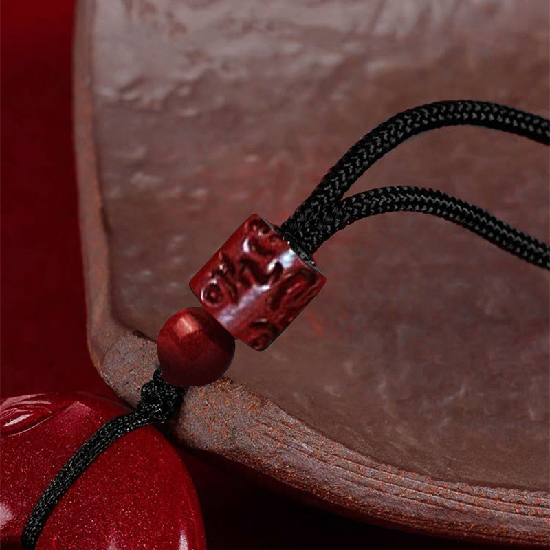 Buddha Stones天然辰砂 蓮平和のお守りチャーム祝福ネックレス ストリングペンダント - image 10