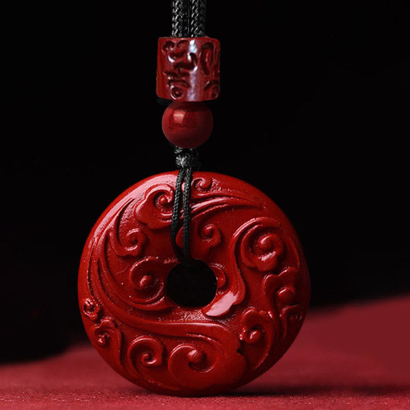 Buddha Stones天然辰砂 蓮平和のお守りチャーム祝福ネックレス ストリングペンダント - image 6