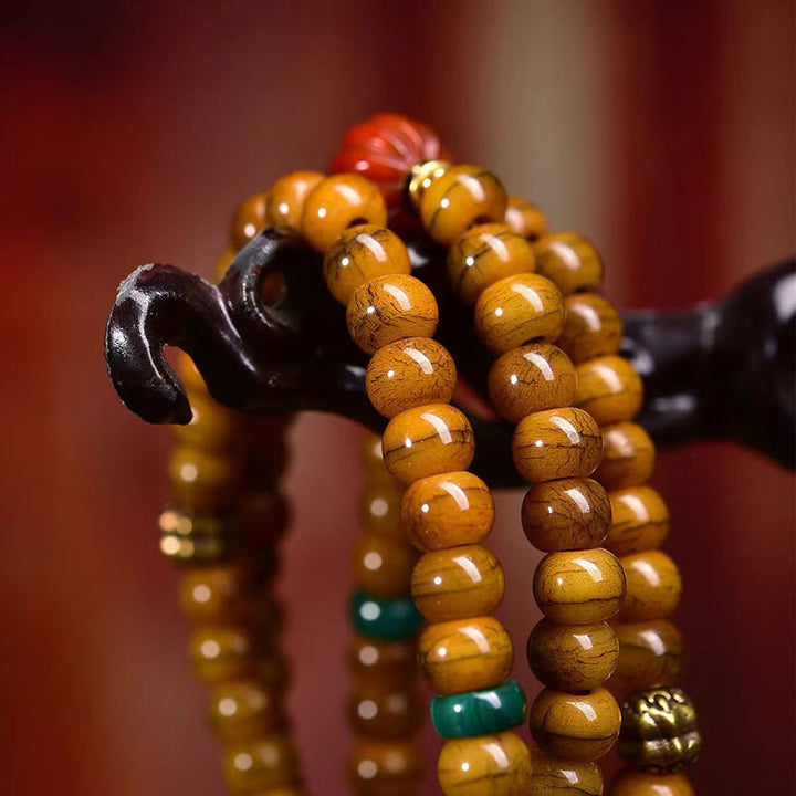 Buddha Stonesチベット 108ビーズ 骨ビーズ 邪悪な霊を遠ざけるMala