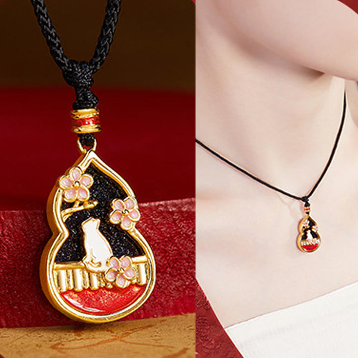 Buddha Stones925スターリングシルバー 桃の花 猫 ひょうたん柄 守護ネックレスペンダント - image 6