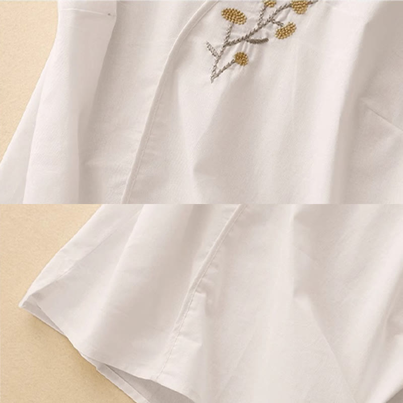 Buddha Stonesエスニック刺繍アシンメトリーデザインレディースコットンリネンノースリーブベスト - image 8