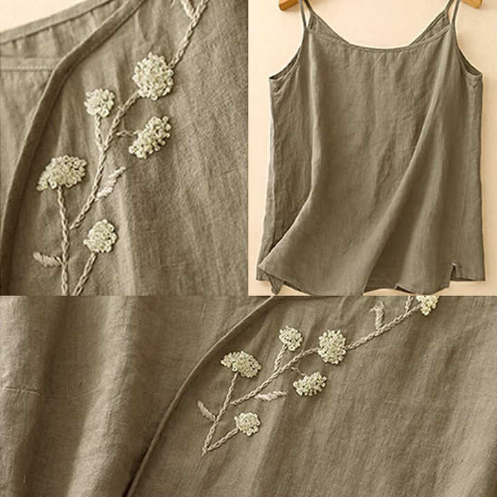 Buddha Stonesのエスニック刺繍入り非対称デザイン レディース ノースリーブベスト - image 5