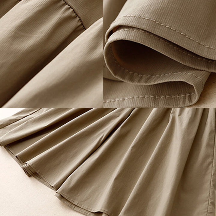 Buddha Stonesカジュアル ルーズ 無地 レディース コットン 伸縮性 7-8丈 ワイドレッグパンツ ポケット付き - image 4