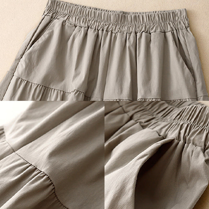 Buddha Stonesカジュアル ルーズ 無地 レディース コットン 伸縮性 7-8丈 ワイドレッグパンツ ポケット付き - image 9