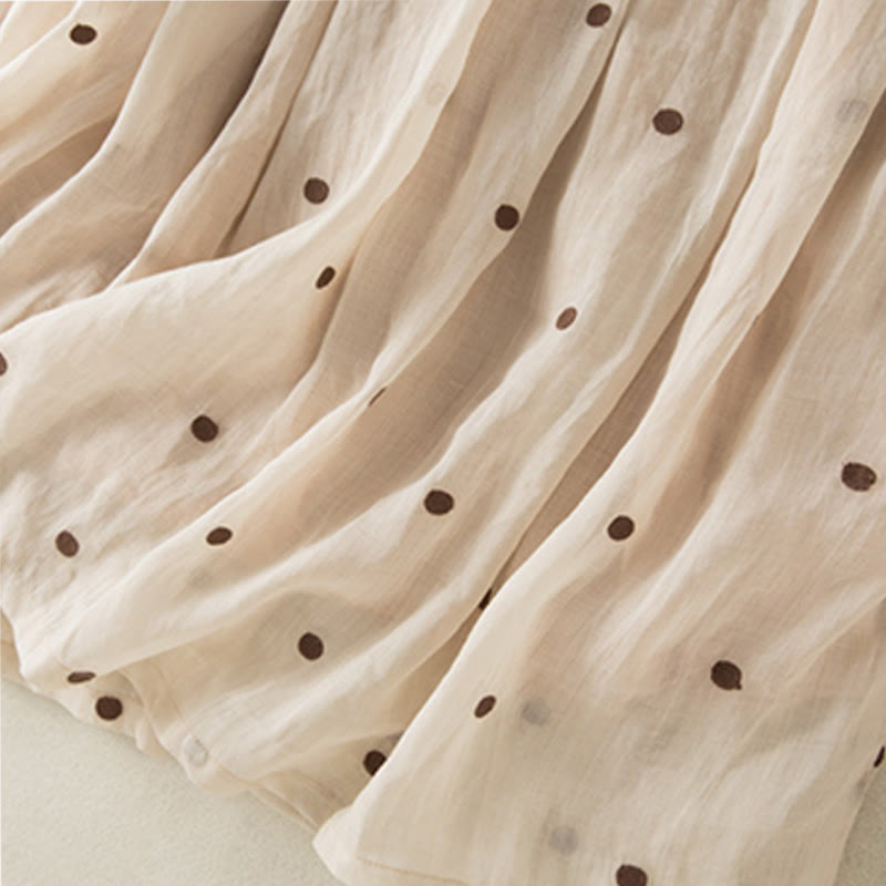 Buddha Stonesの芸術的なヴィンテージドット柄レディースプリーツスカート - image 6