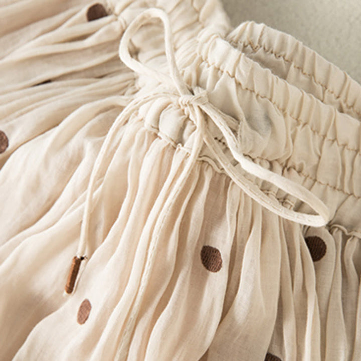 Buddha Stonesの芸術的なヴィンテージドット柄レディースプリーツスカート - image 3