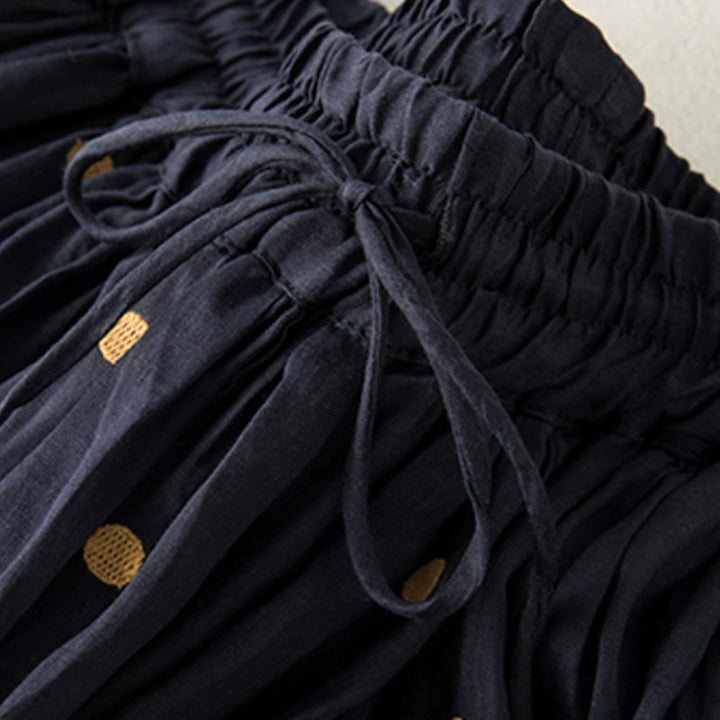 Buddha Stonesの芸術的なヴィンテージドット柄レディースプリーツスカート - image 17