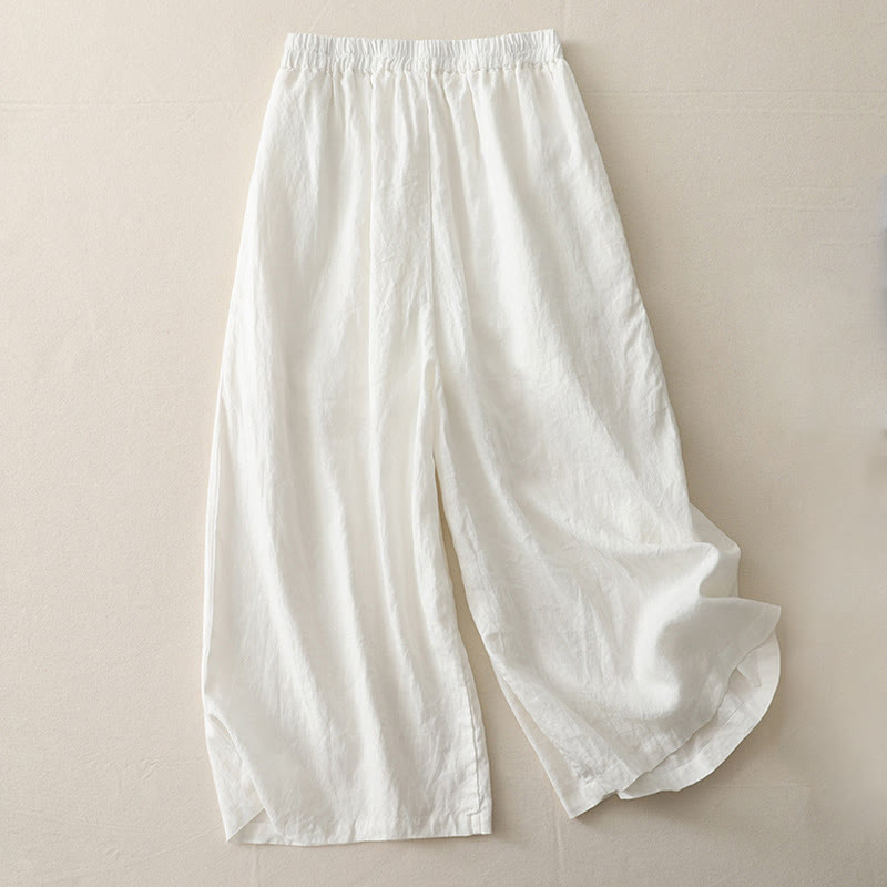 Buddha Stonesカジュアル 無地 タッカープリーツ 伸縮性 レディース ポリエステル ワイドレッグパンツ ポケット付き - image 5