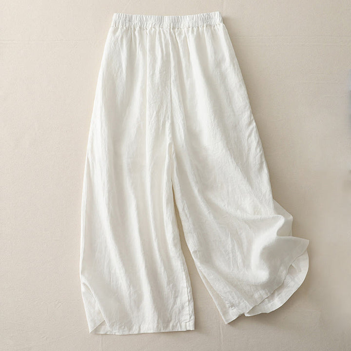Buddha Stonesカジュアル 無地 タッカープリーツ 伸縮性 レディース ポリエステル ワイドレッグパンツ ポケット付き - image 6