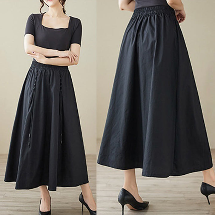 Buddha Stones夏カジュアル 純色 プリーツデザイン レディース コットンスカート - image 19