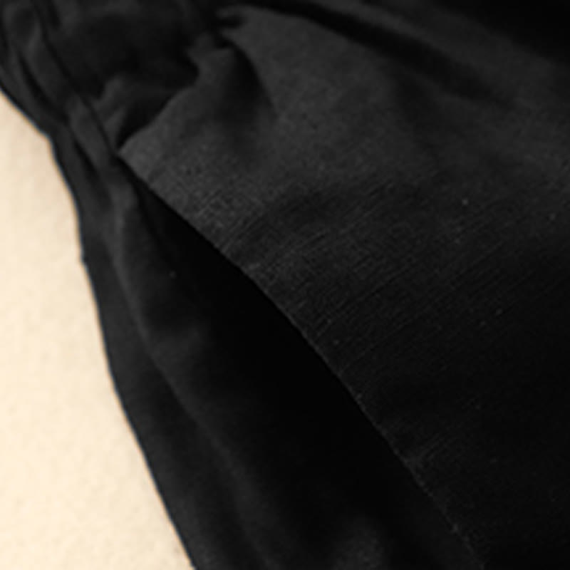 Buddha Stones夏 カジュアル プリーツ 無地 コットン リネン レディース ショートパンツ ポケット付き - image 24