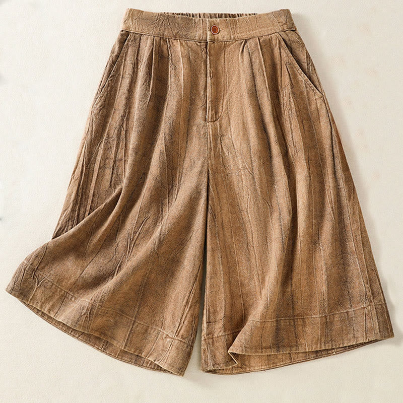 Buddha Stones夏カジュアル タイダイ 無地 コットン レディース ショートパンツ ポケット付き - ペルー - US8-10，UK/AU12-14，EU40-42 (2XL) - image 0