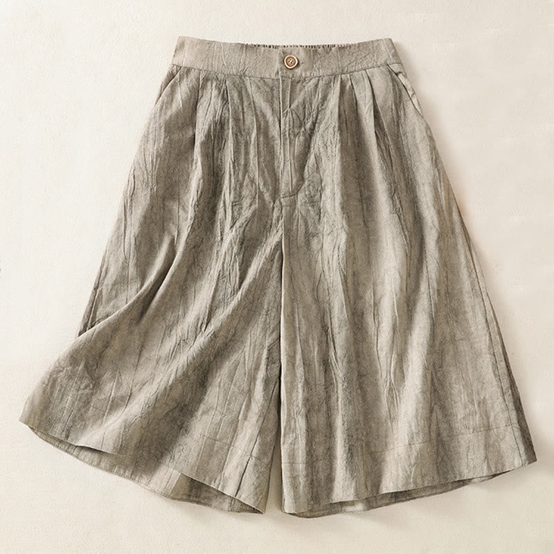 Buddha Stones夏カジュアル タイダイ 無地 コットン レディース ショートパンツ ポケット付き - 銀 - US8-10，UK/AU12-14，EU40-42 (2XL) - image 10