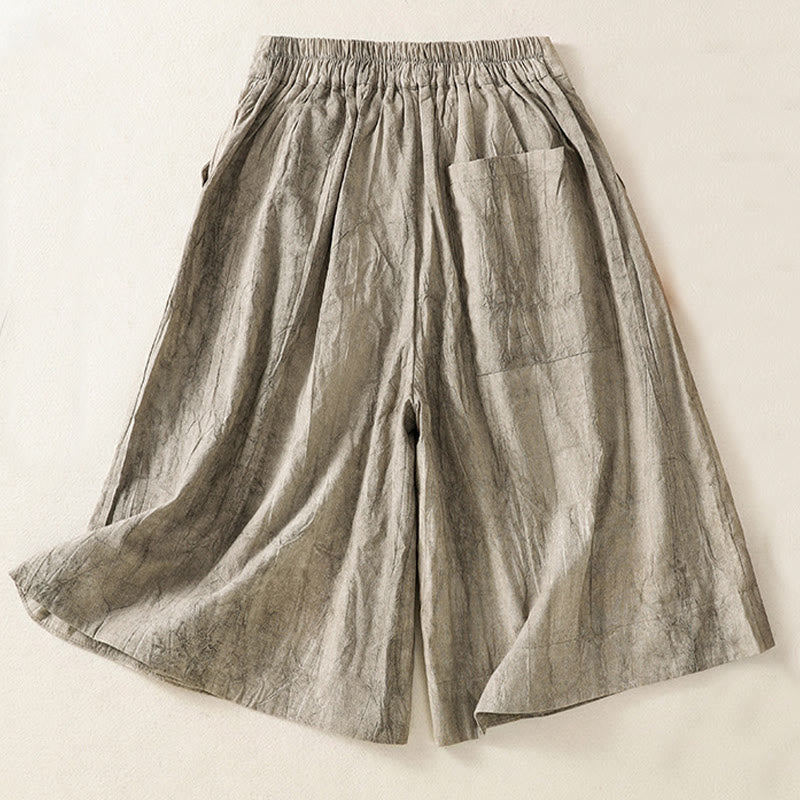 Buddha Stones夏カジュアル タイダイ 無地 コットン レディース ショートパンツ ポケット付き - image 11