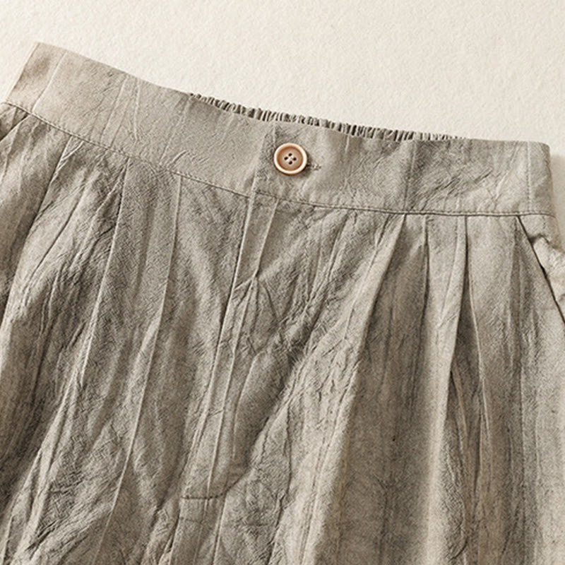 Buddha Stones夏カジュアル タイダイ 無地 コットン レディース ショートパンツ ポケット付き - image 16