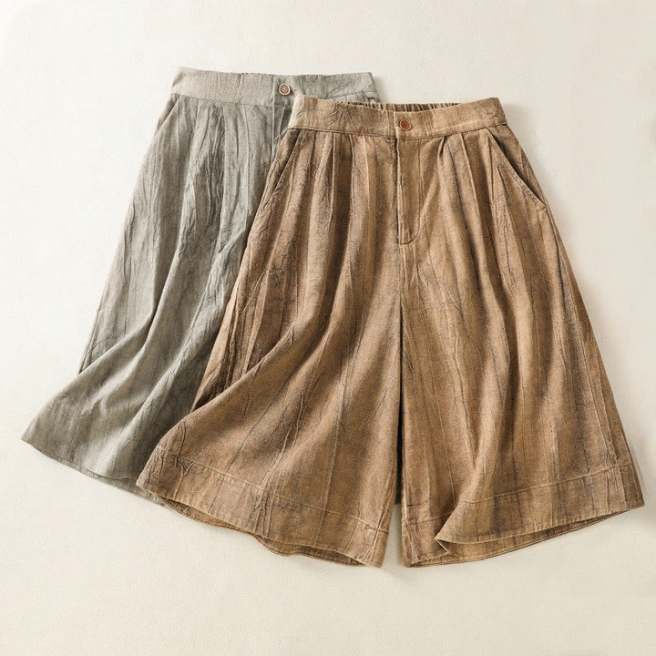 Buddha Stones夏カジュアル タイダイ 無地 コットン レディース ショートパンツ ポケット付き - image 17
