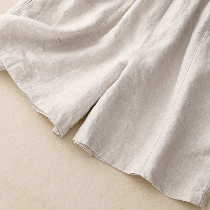 Buddha Stones夏用カジュアルボタン付き無地レディースショートパンツ（ポケット付き） - image 12