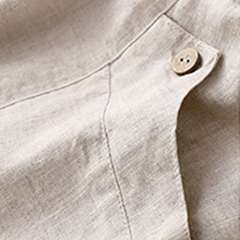 Buddha Stones夏 カジュアル ボタン 無地 コットン レディース ショートパンツ ポケット付き - image 9