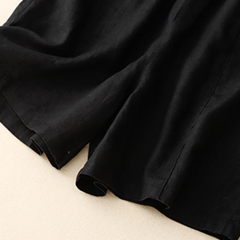 Buddha Stones夏 カジュアル ボタン 無地 コットン レディース ショートパンツ ポケット付き - image 24