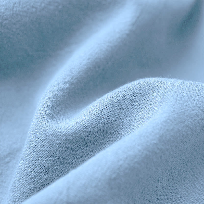 Buddha Stones カジュアル サマー ピュアカラー ジャカード ボタン クルーネック コットン レディース 半袖 Tシャツ - image 19