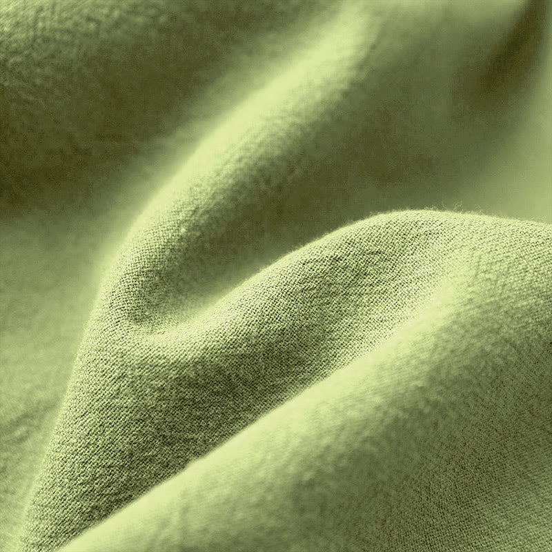 Buddha Stones カジュアル サマー ピュアカラー ジャカード ボタン クルーネック コットン レディース 半袖 Tシャツ - image 24