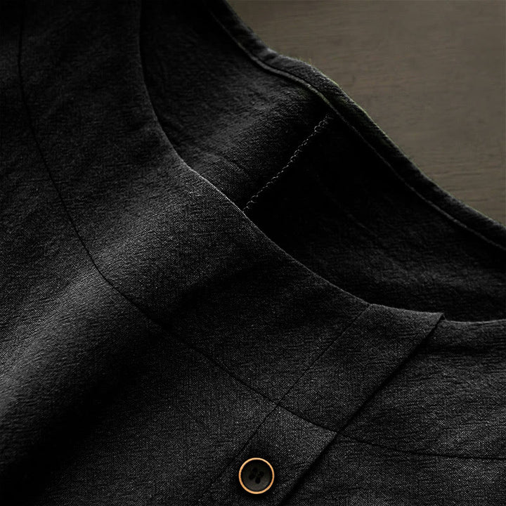 Buddha Stones カジュアル サマー ピュアカラー ジャカード ボタン クルーネック コットン レディース 半袖 Tシャツ - image 52