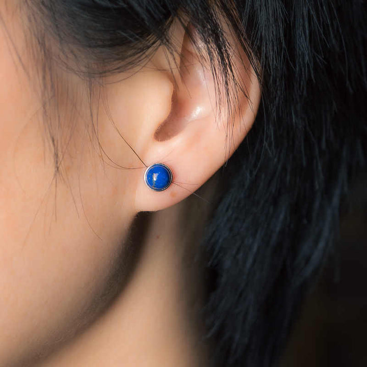 Buddha Stonesヴィンテージ 925 スターリングシルバー ラズライト ラピスラズリ バランス イヤリング - image 8