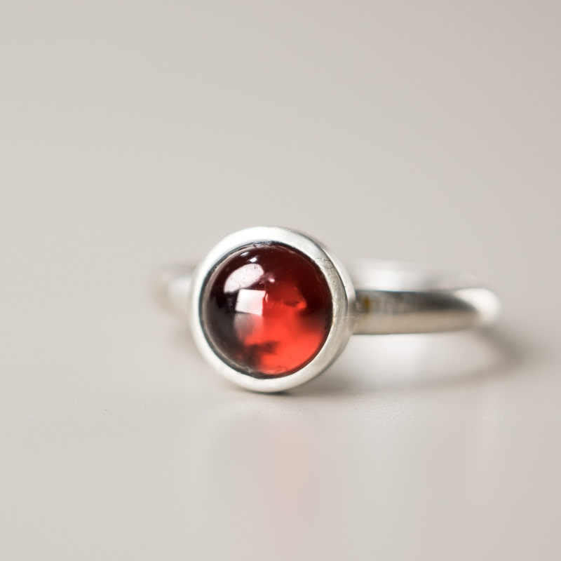 Buddha Stones天然 925 スターリングシルバー ガーネット 調節可能 プロテクションリング - image 1