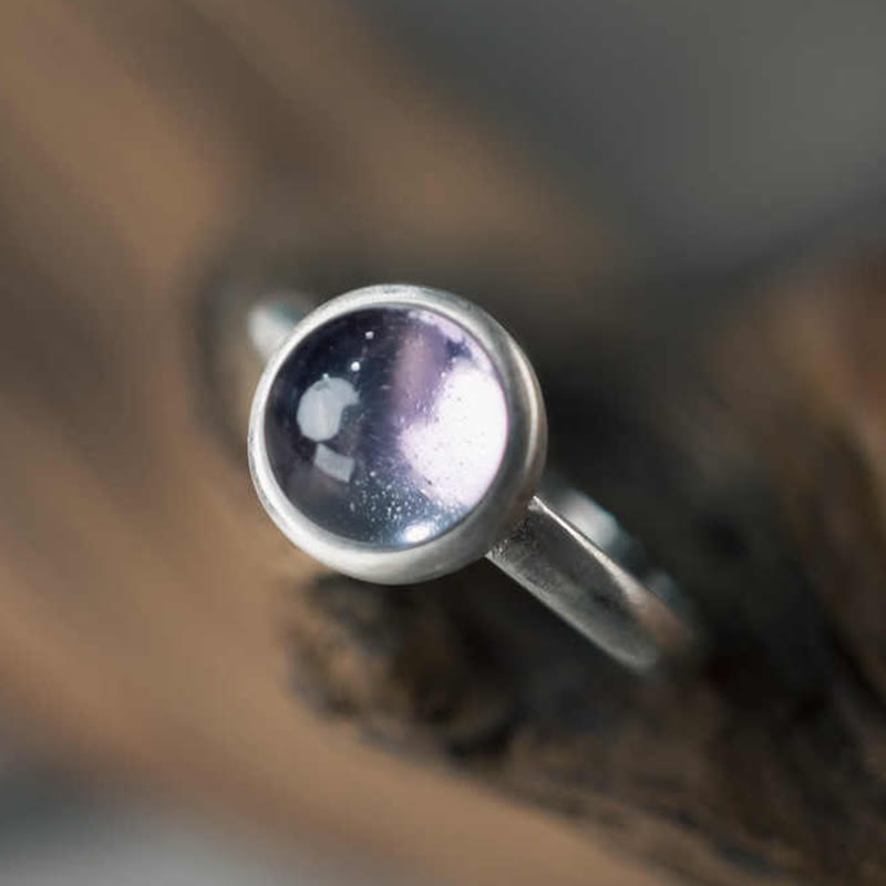 Buddha Stones天然 925 スターリングシルバー アメジスト 調節可能 バランスリング - image 4
