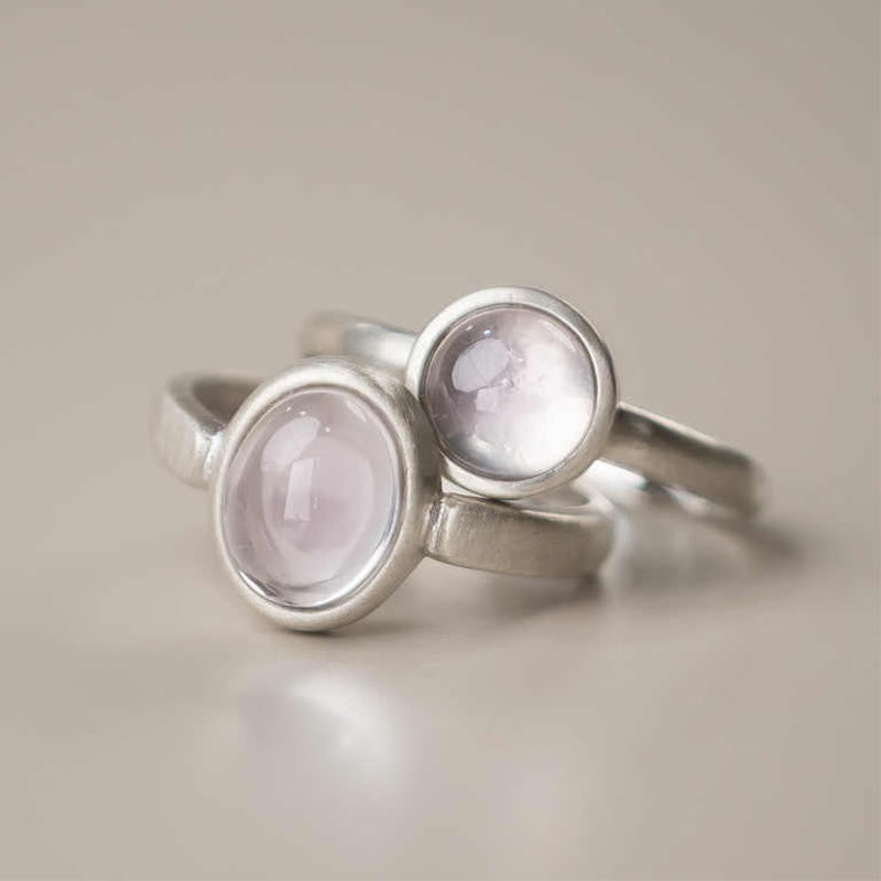 Buddha Stones天然 925 スターリングシルバー ピンククリスタル 調節可能な温かみのあるリング - image 10