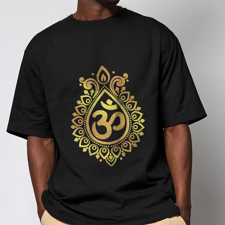 Buddha StonesウォータードロップOMデザインTシャツ - image 1