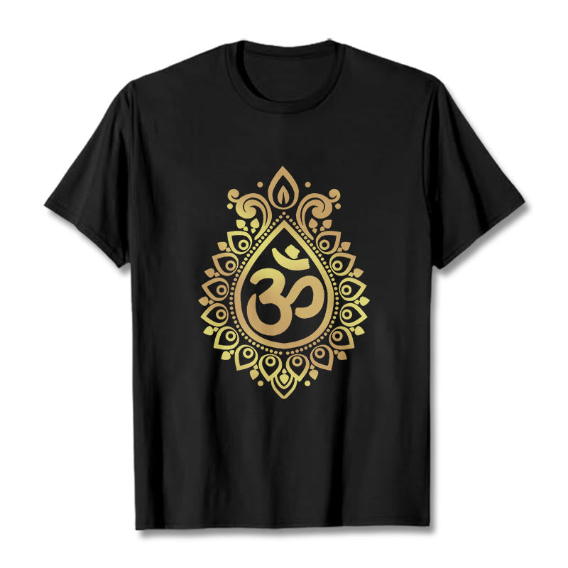 Buddha StonesウォータードロップOMデザインTシャツ - 黒 - 2XL - image 0