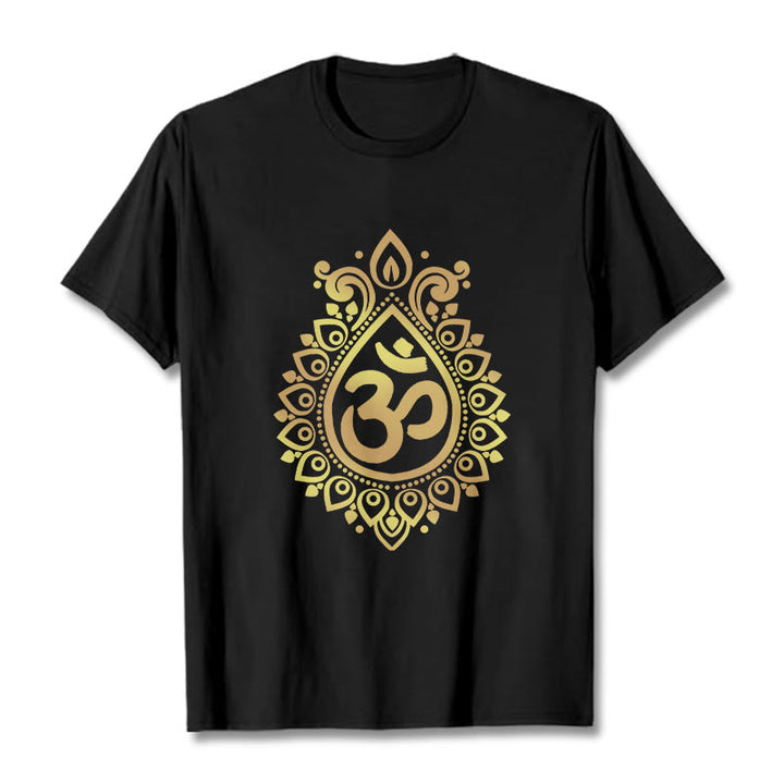 Buddha StonesウォータードロップOMデザインTシャツ - 黒 - 2XL - image 0