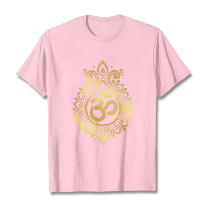 Buddha StonesウォータードロップOMデザインTシャツ - ライトピンク - 2XL - image 13