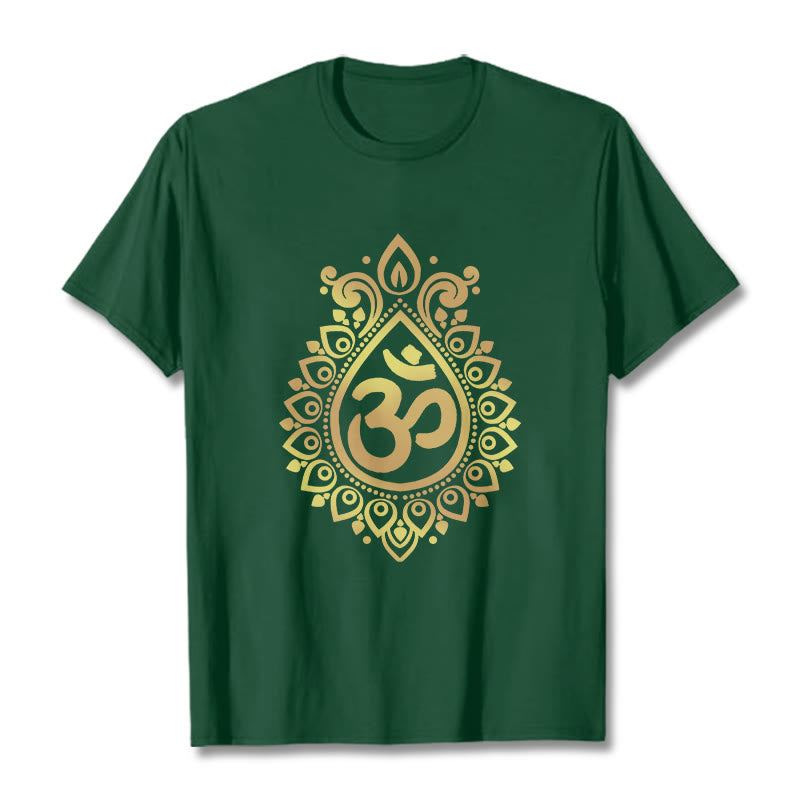 Buddha StonesウォータードロップOMデザインTシャツ - フォレストグリーン - 2XL - image 11