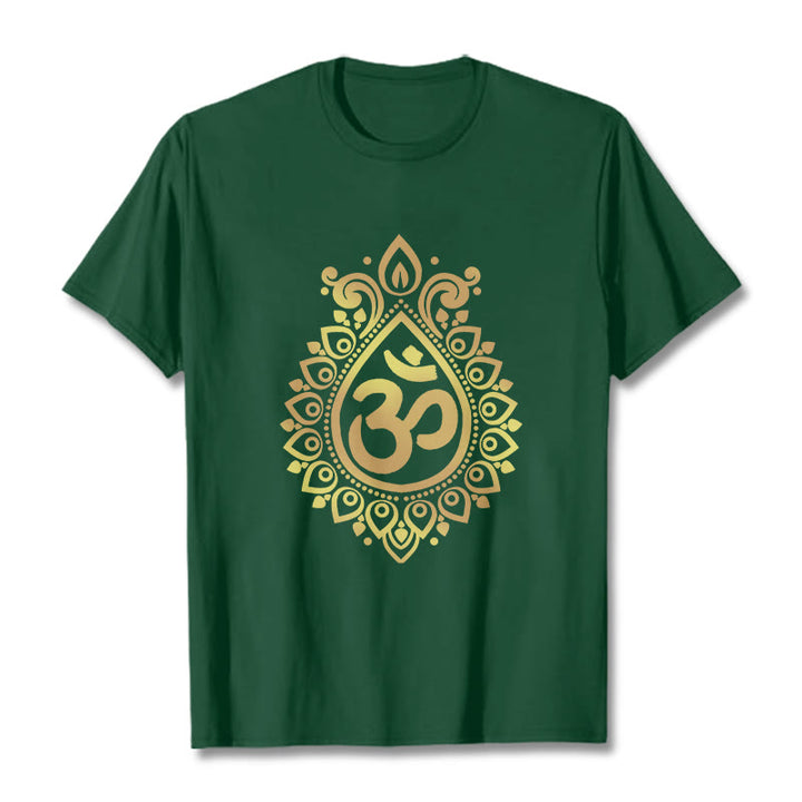 Buddha StonesウォータードロップOMデザインTシャツ - フォレストグリーン - 2XL - image 10