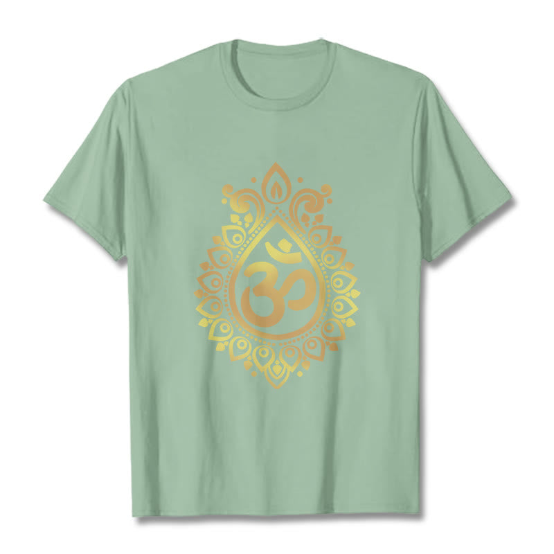 Buddha StonesウォータードロップOMデザインTシャツ - 淡い緑色 - 2XL - image 14