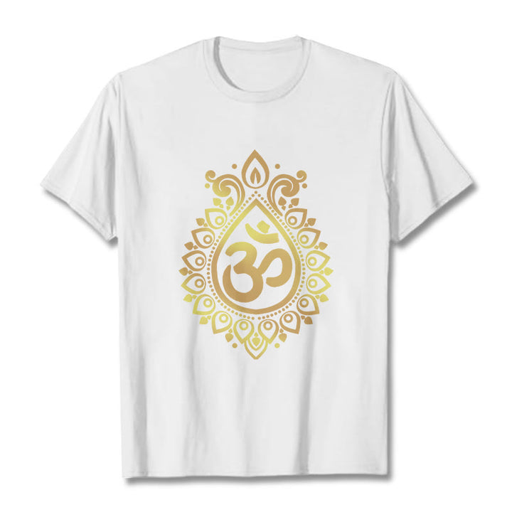 Buddha StonesウォータードロップOMデザインTシャツ - 白 - 2XL - image 5