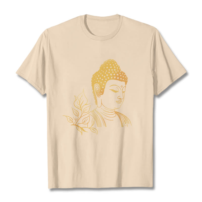 Buddha Stones、黄金の葉、瞑想仏陀Tシ​​ャツ - ビスク - 2XL - image 9