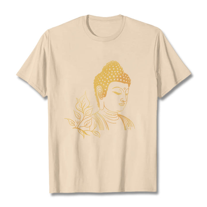 Buddha Stones、黄金の葉、瞑想仏陀Tシ​​ャツ - ビスク - 2XL - image 8