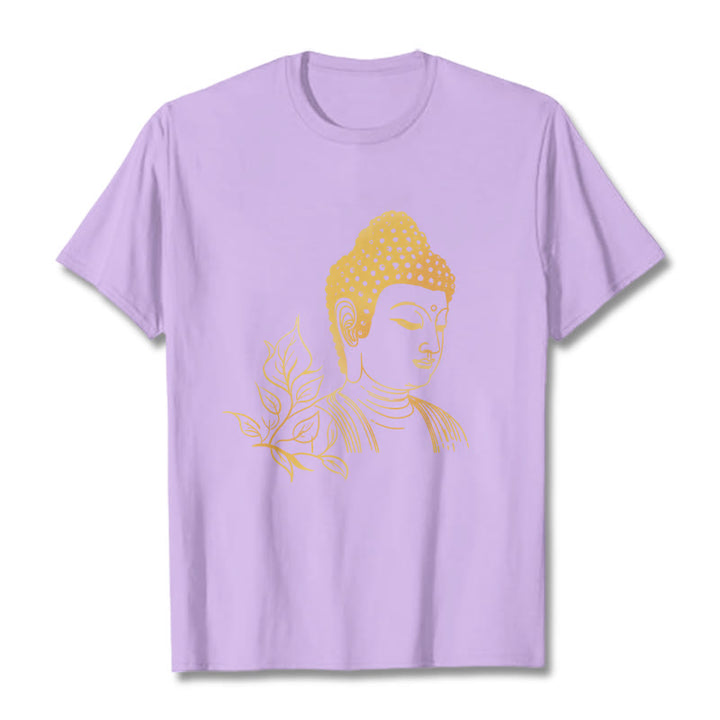 Buddha Stones、黄金の葉、瞑想仏陀Tシ​​ャツ - 梅 - 2XL - image 16