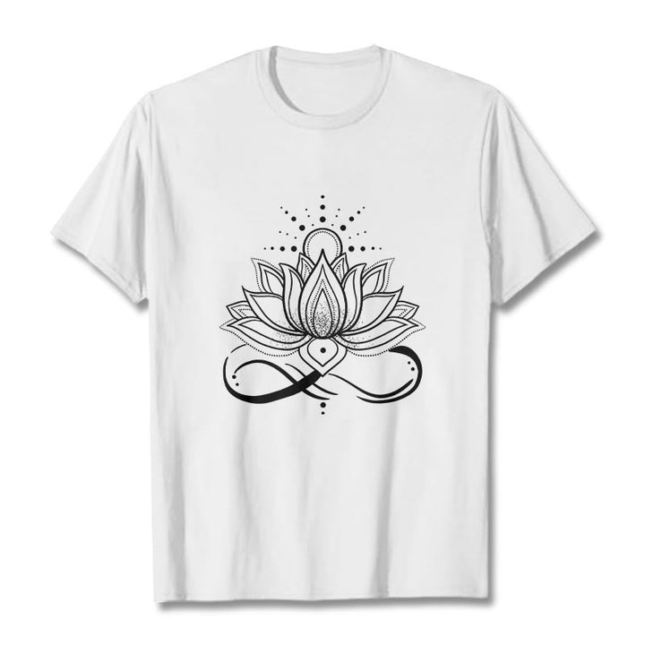 Buddha Stones蓮の花 太陽 デザイン Tシャツ - 白 - 2XL - image 8