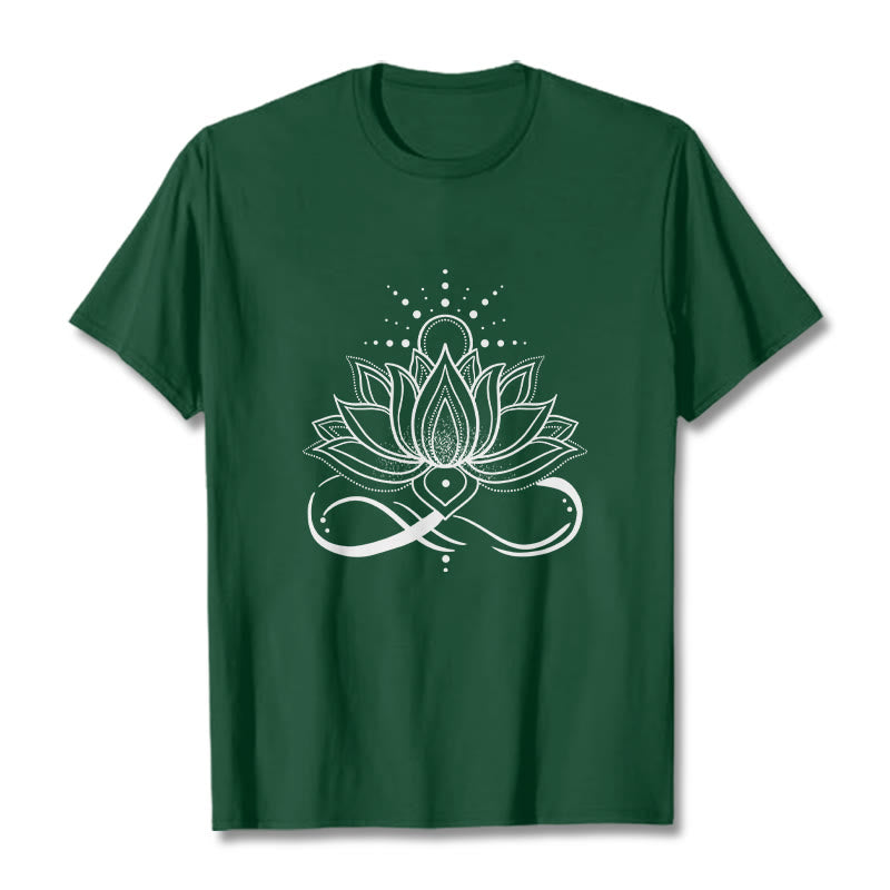 Buddha Stones蓮の花 太陽 デザイン Tシャツ - フォレストグリーン - 2XL - image 1
